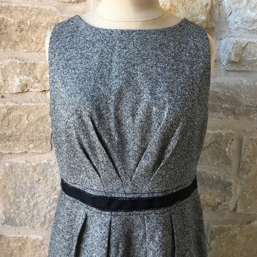 Loft Pleated Tweed Sheath Dress - Picture 2 of 4